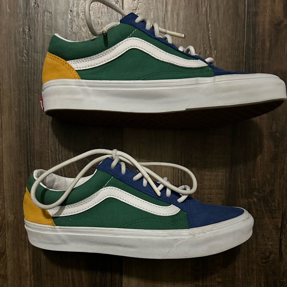 Vans Old Skool Multi Color Block Suede Canvas Skate Shoes Men 5.5 Women 7